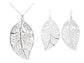 Sterling silver leaf necklace and earrings MAIN