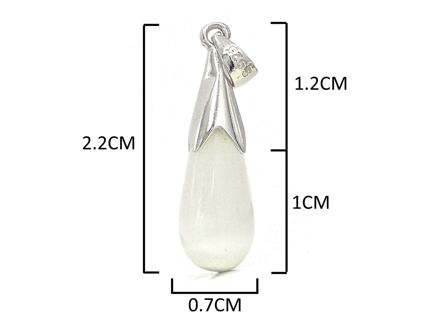 White moonstone fall silver necklace MEASUREMENT