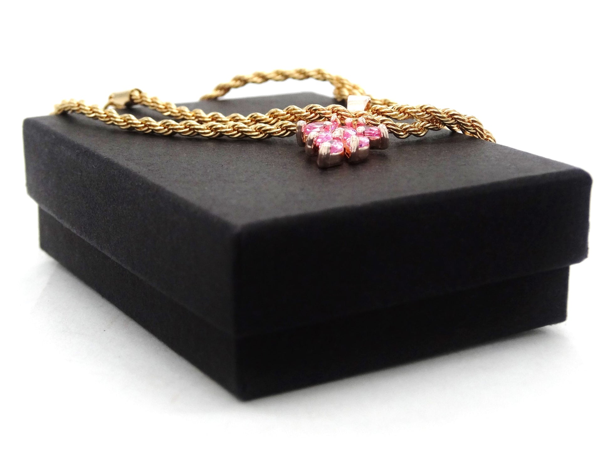 Pink leaf gold necklace GIFT BOX