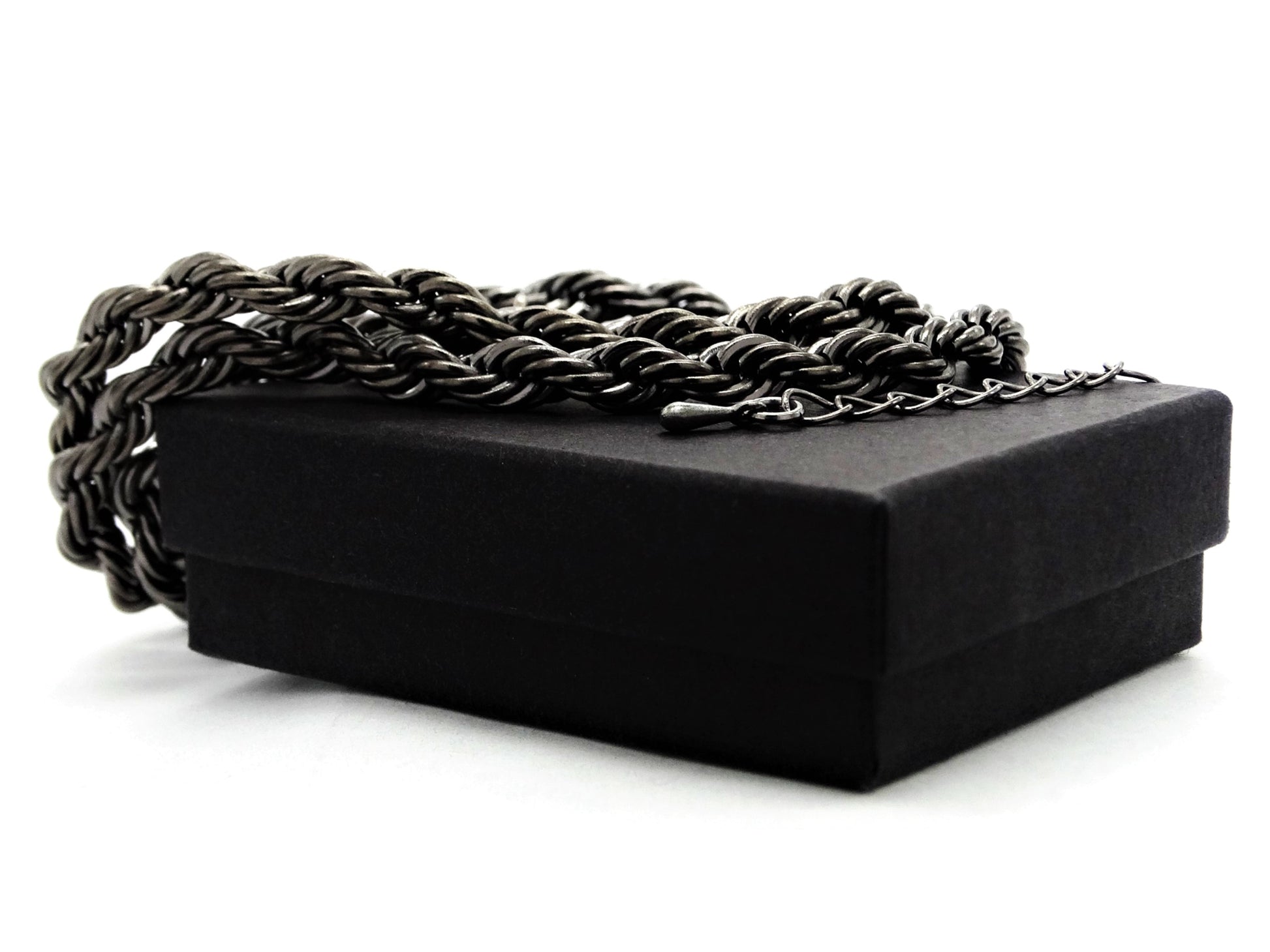Black steel rope necklace GIFT BOX