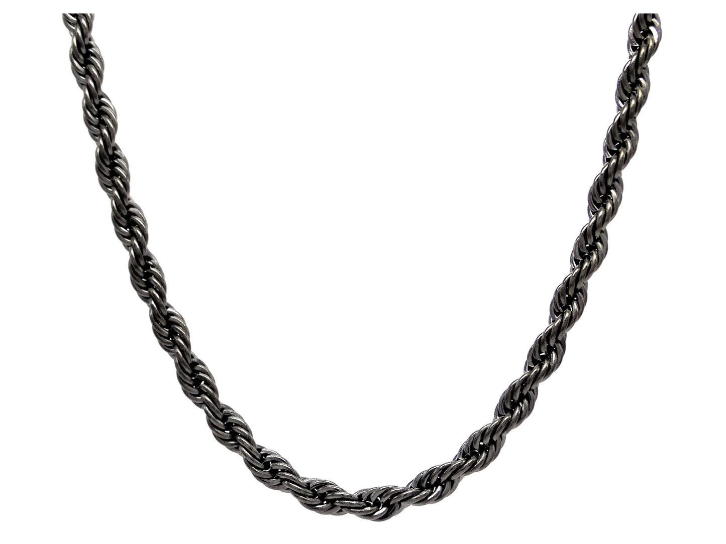 Black steel rope necklace MAIN