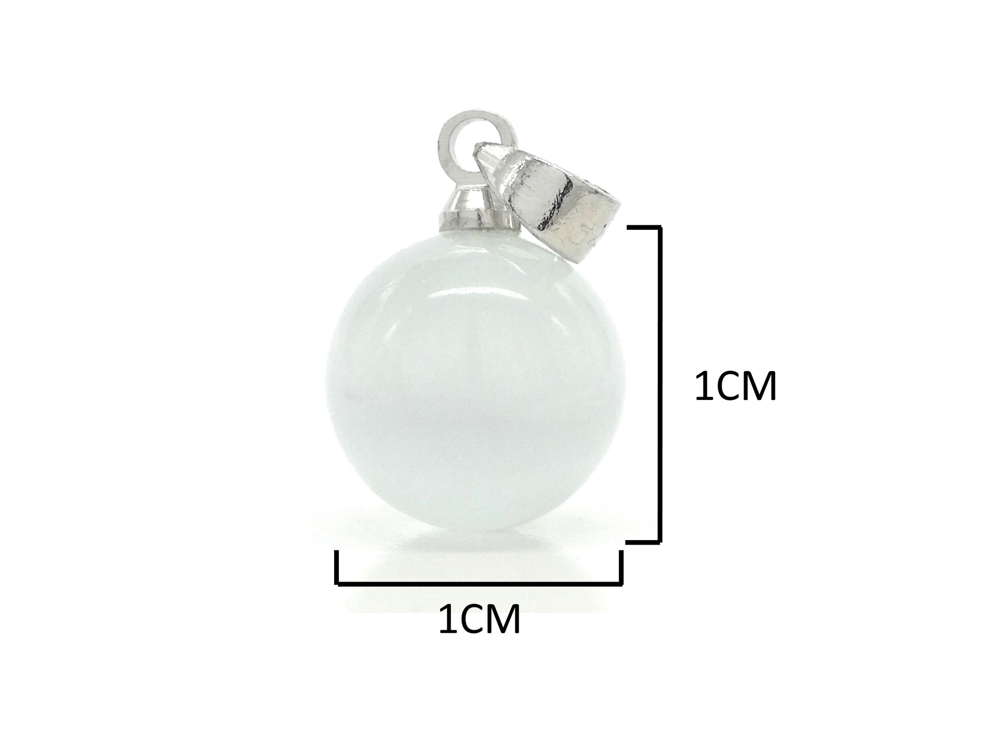 White moonstone ball silver necklace MEASUREMENT