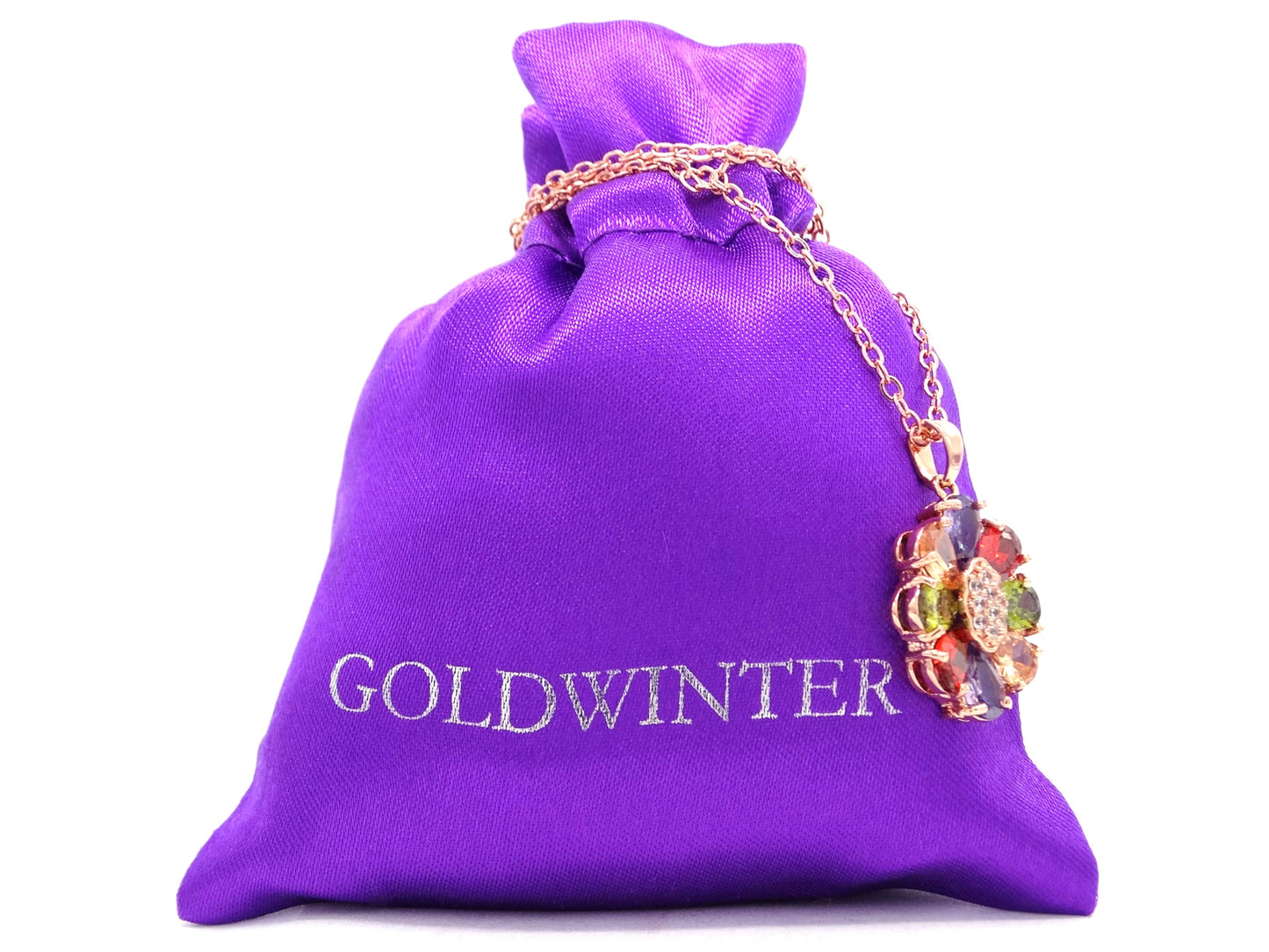 Rose gold pear gems necklace GIFT BAG