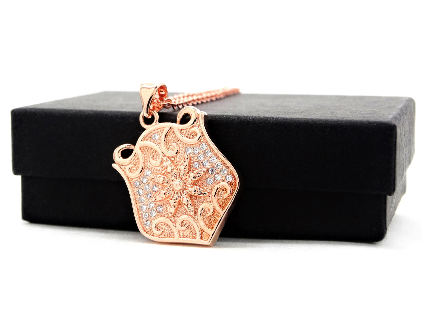 Rose gold drop pendant necklace GIFT BOX