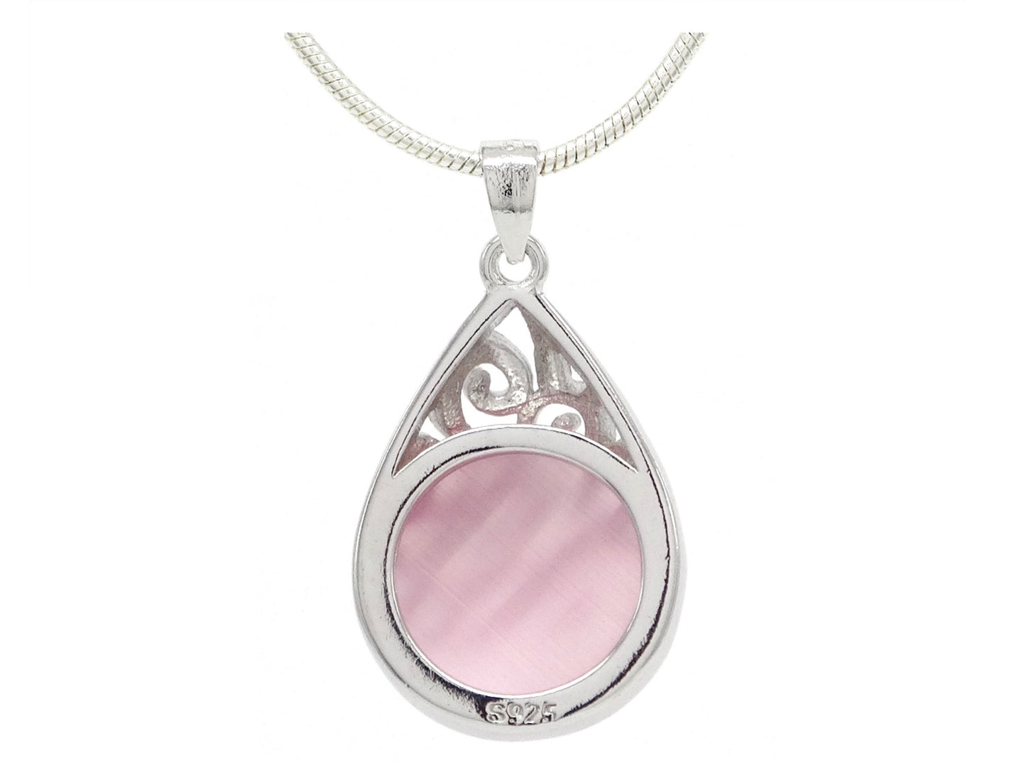 Decorated pink moonstone necklace BACK