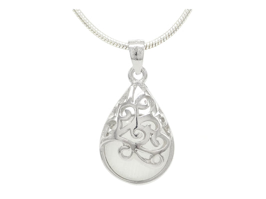 Decorated white moonstone necklace