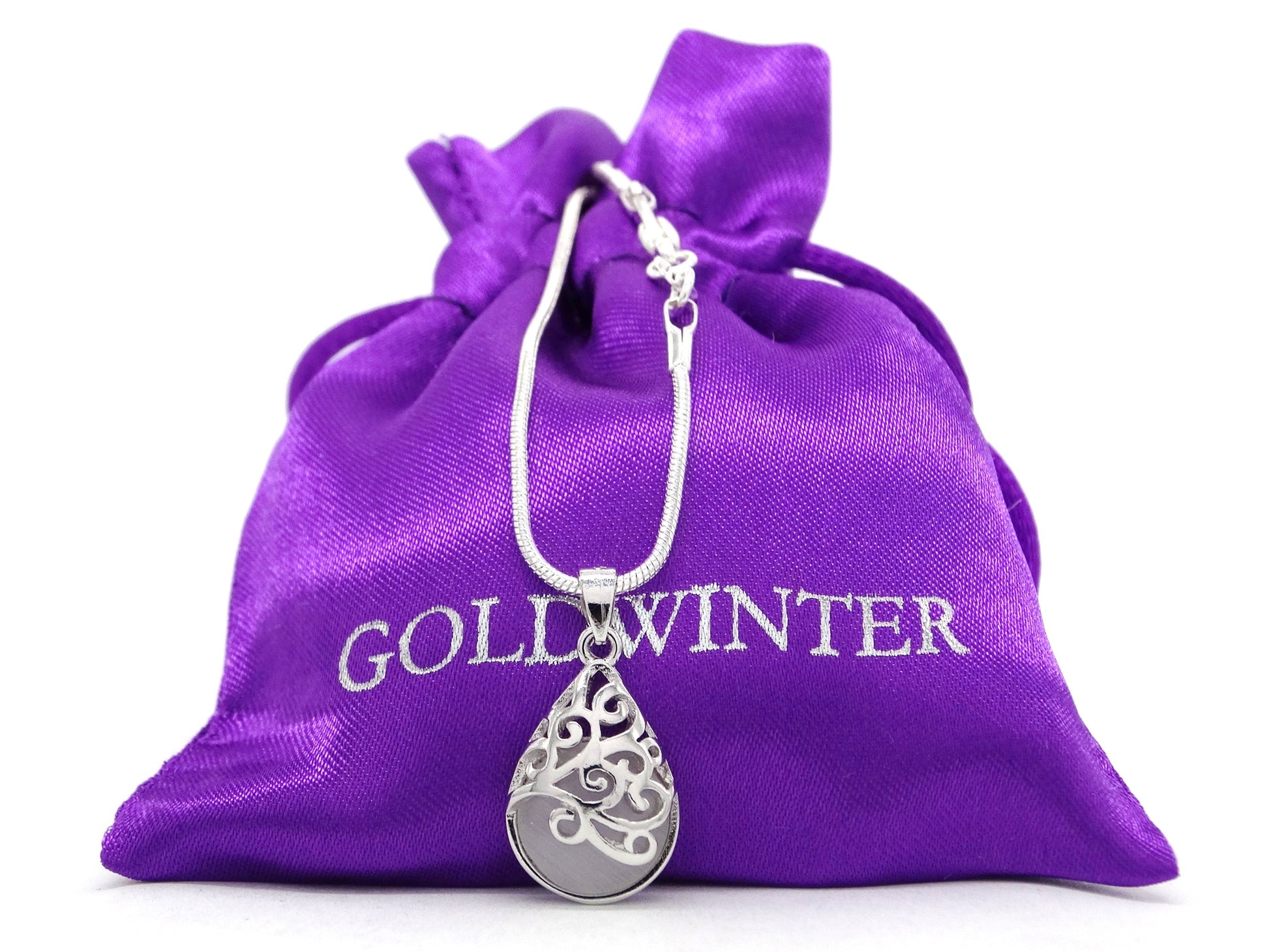 Decorated white moonstone necklace GIFT BAG