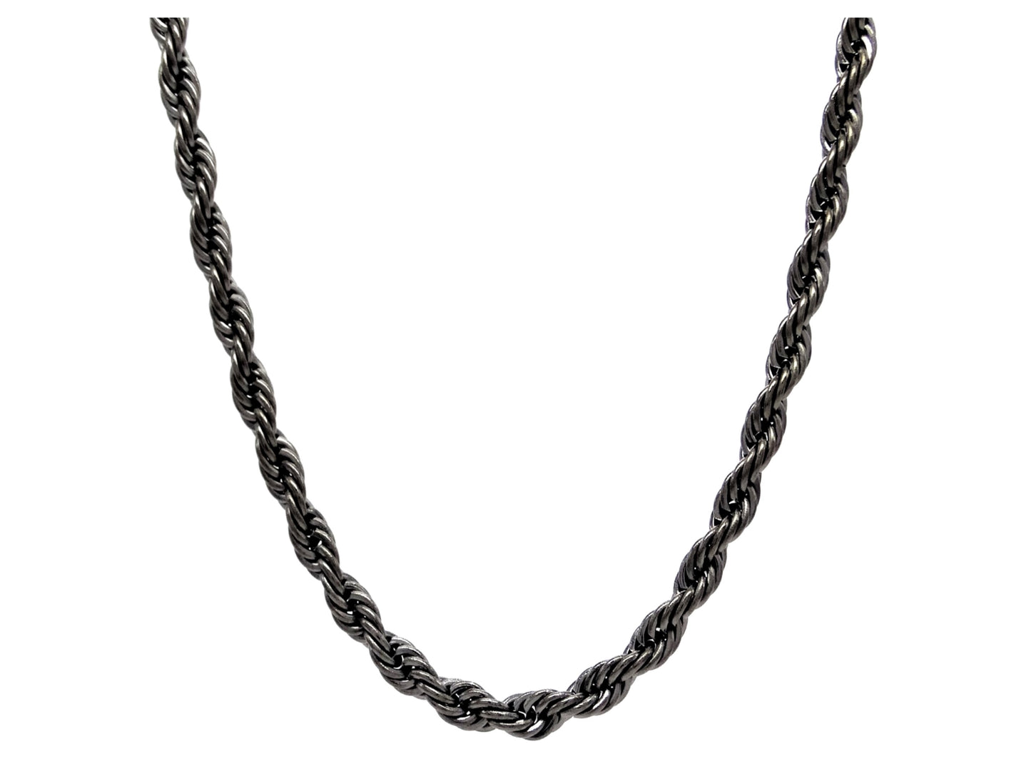 Black steel thin rope necklace MAIN