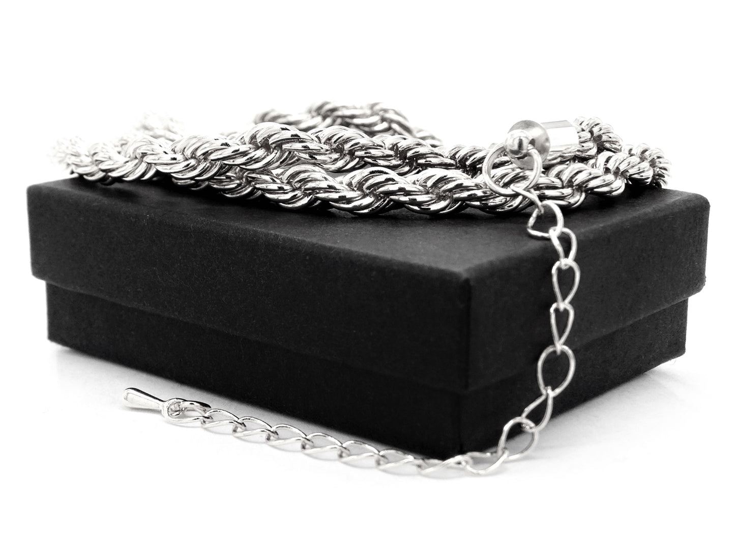 Sterling silver thick rope necklace GIFT BOX
