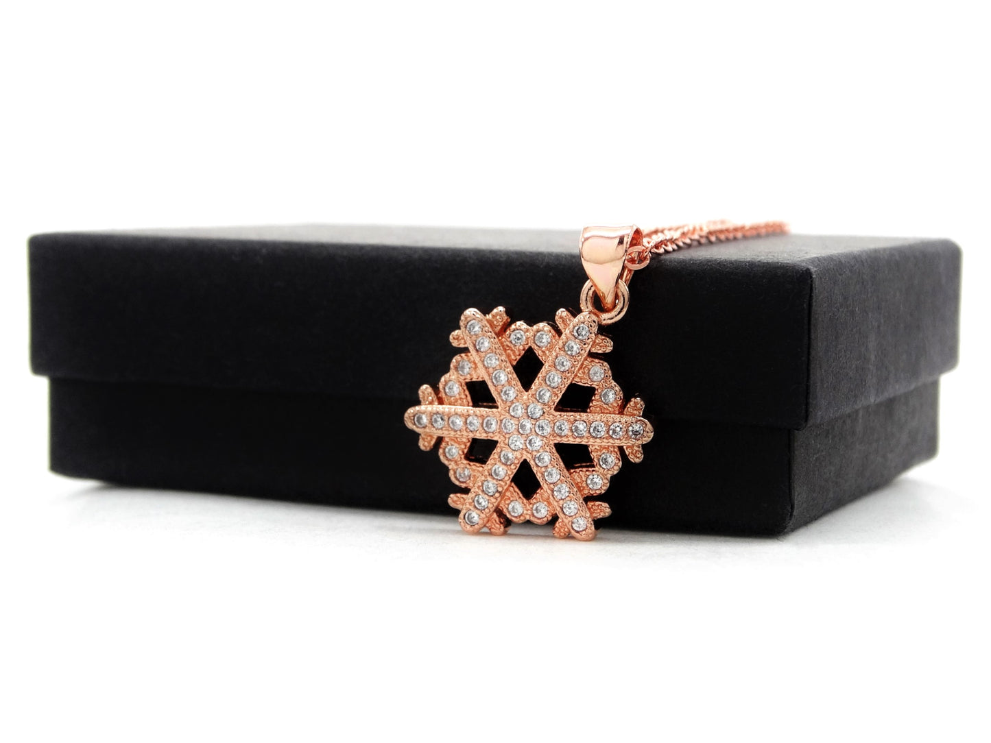 Rose gold snowflake necklace GIFT BOX