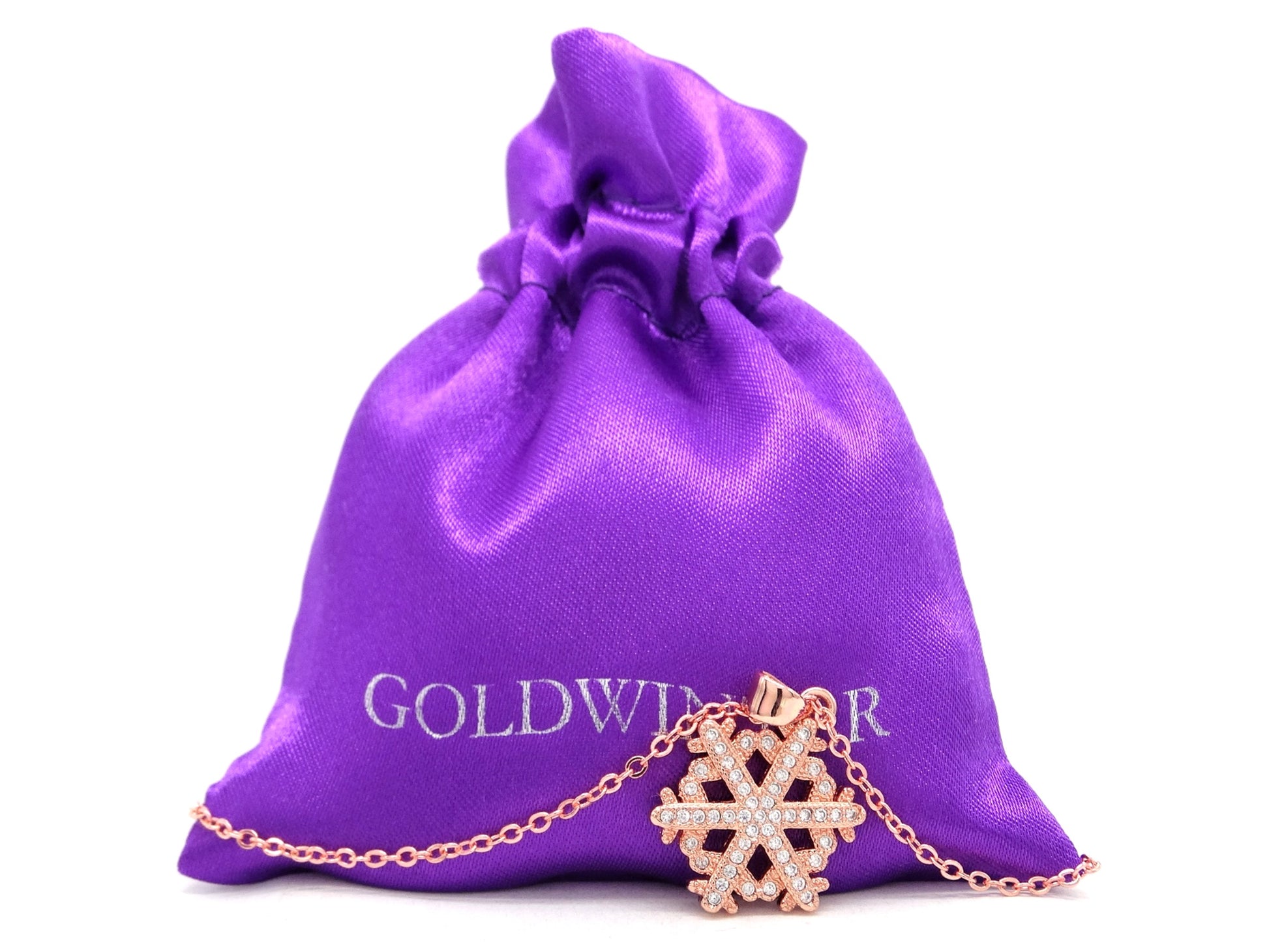 Rose gold snowflake necklace GIFT BAG