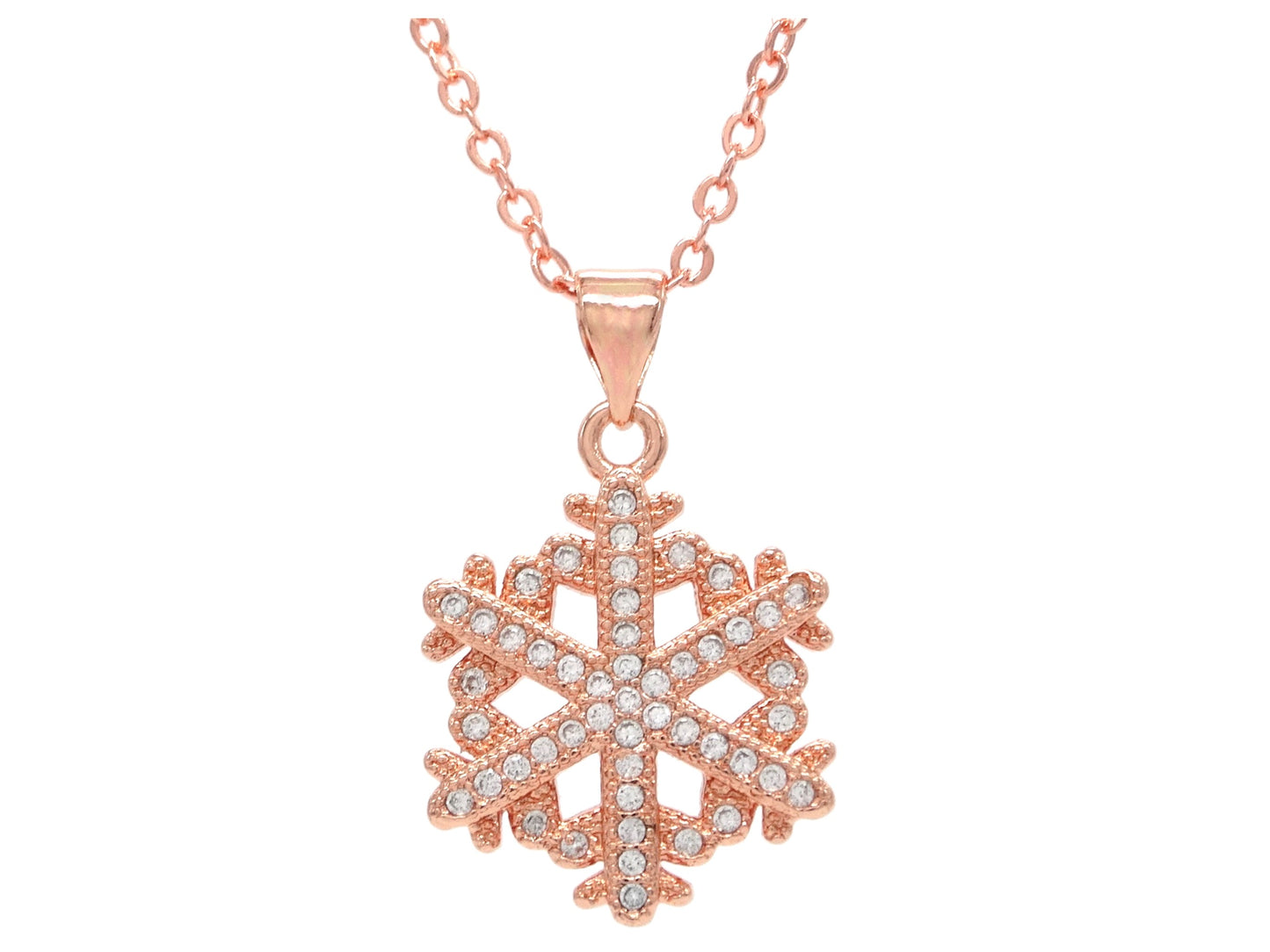 Rose gold snowflake necklace MAIN