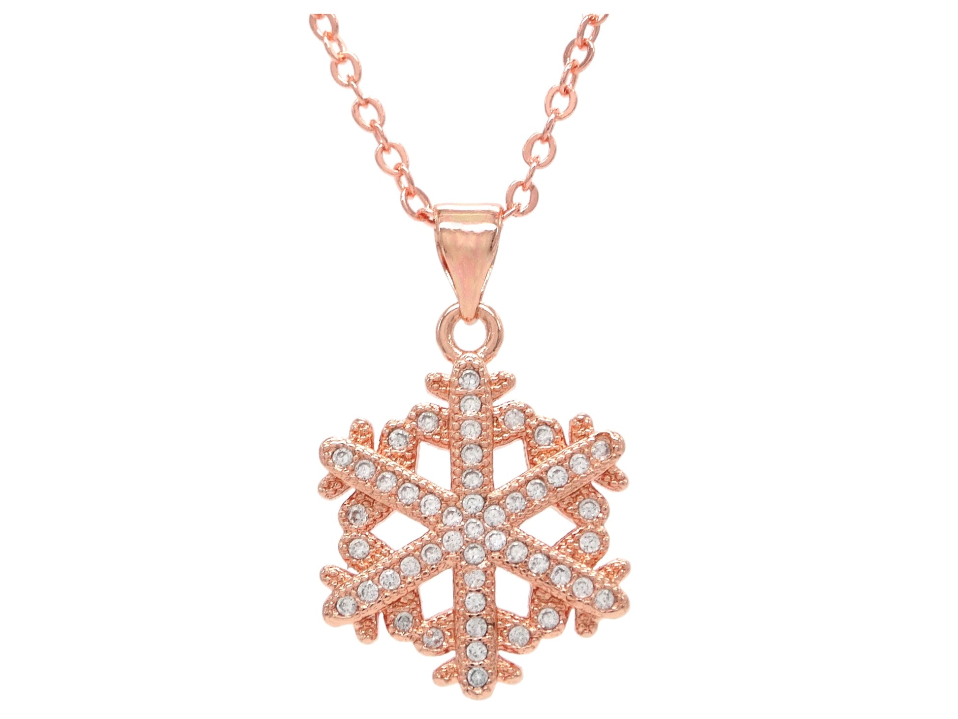 Rose gold snowflake necklace MAIN