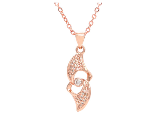 Rose gold white gems necklace MAIN