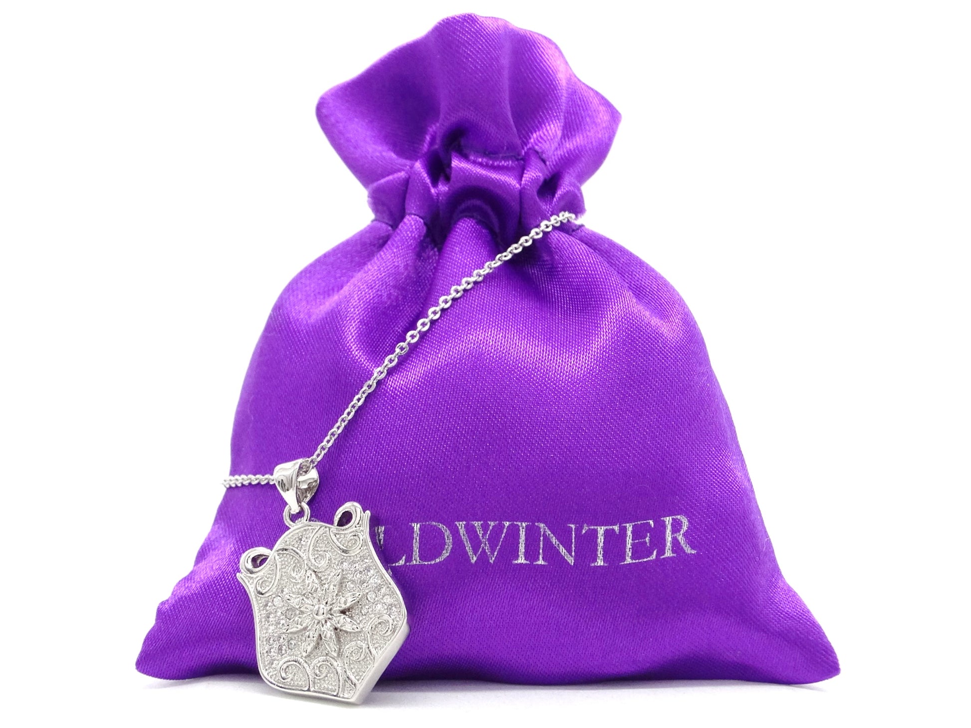 White gold drop pendant necklace GIFT BAG