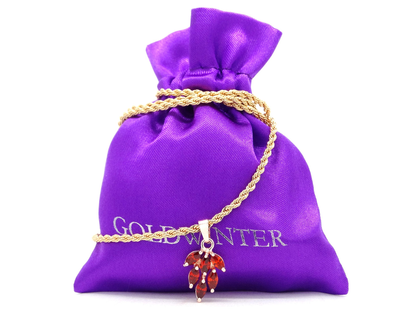Red leaf gold necklace GIFT BAG