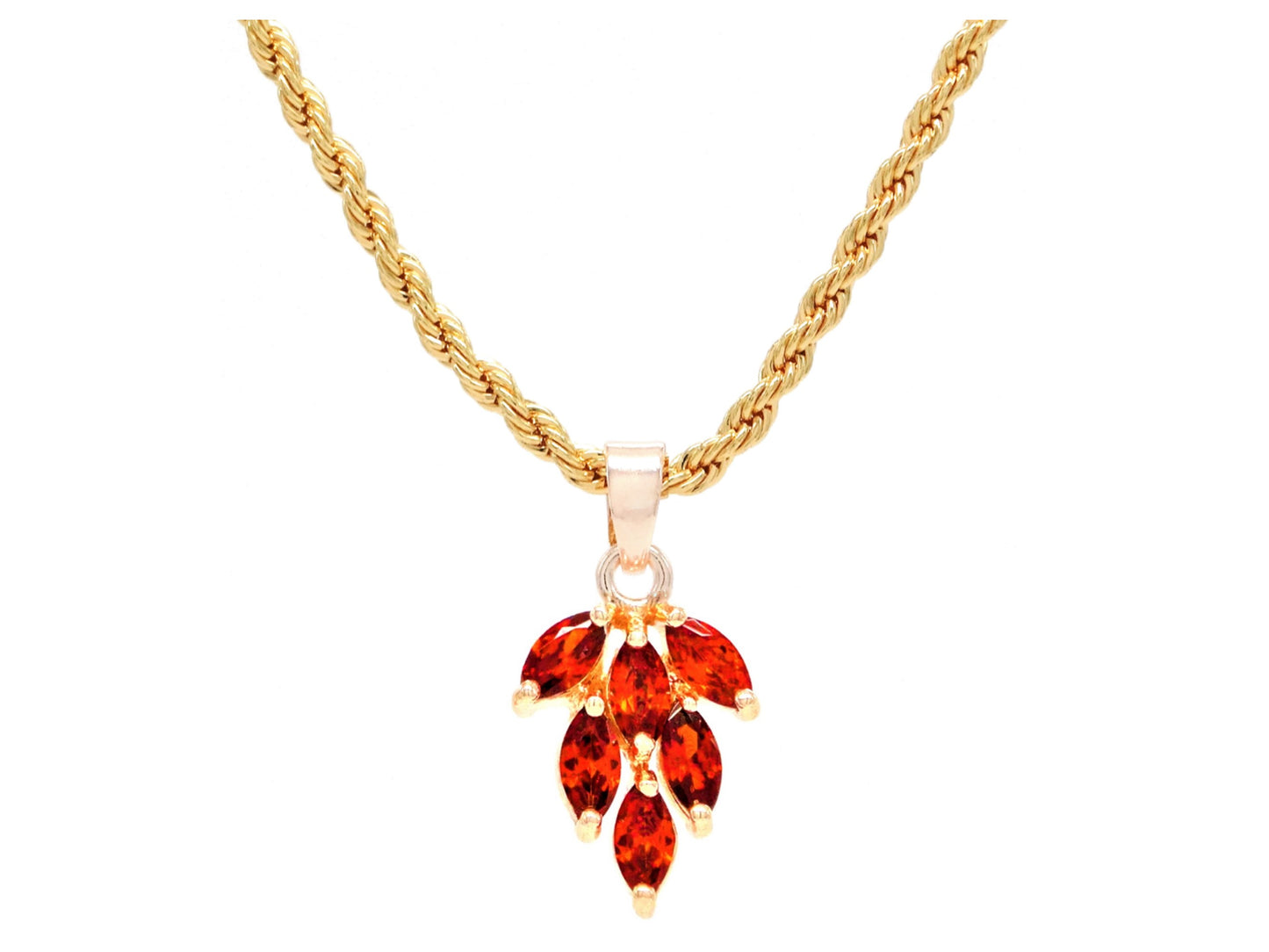Red leaf gold necklace MAIN