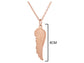 Rose gold angel wing necklace MEASUREMENT