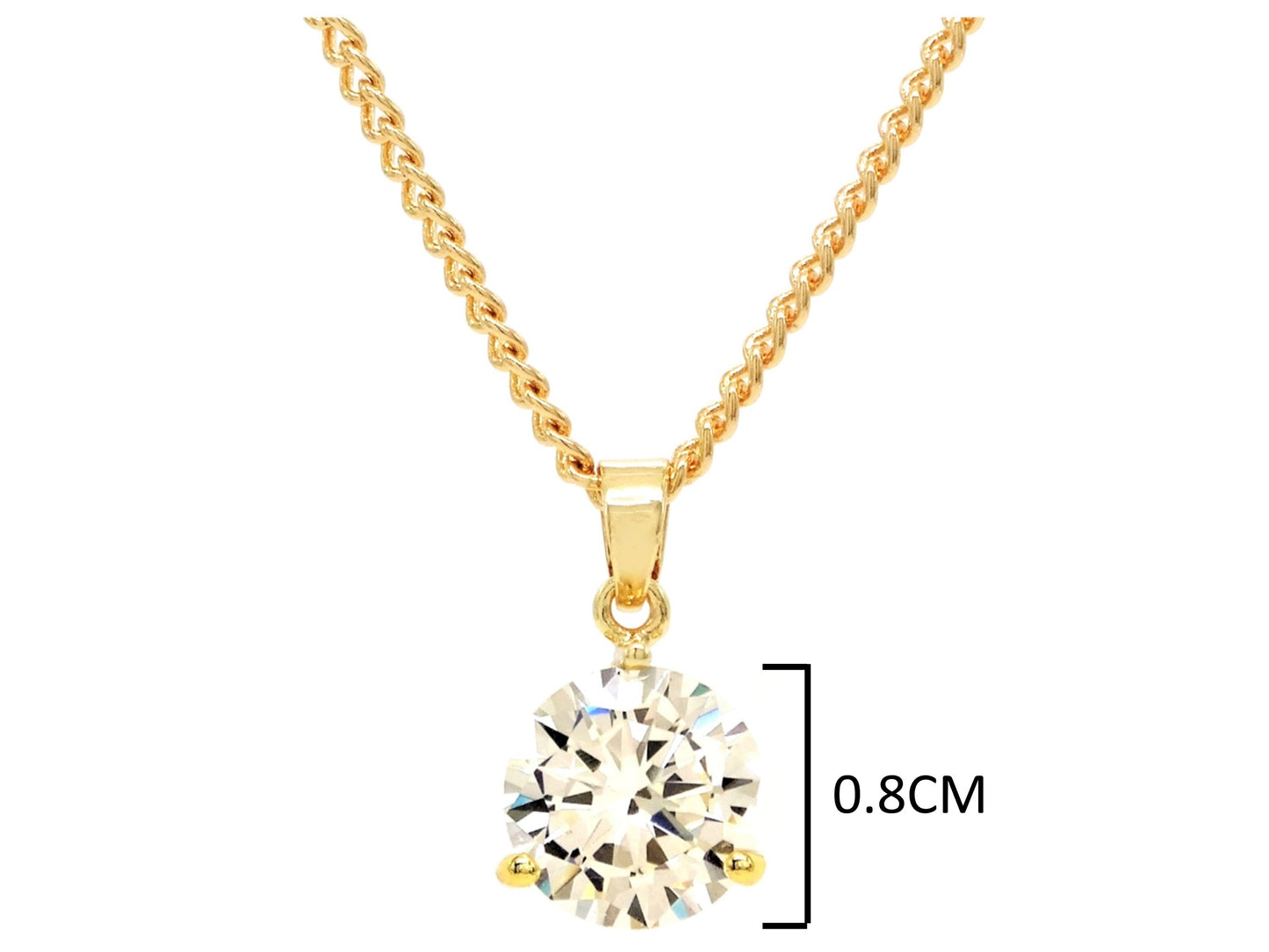 Clear gem gold drop necklace MEASUREMENT