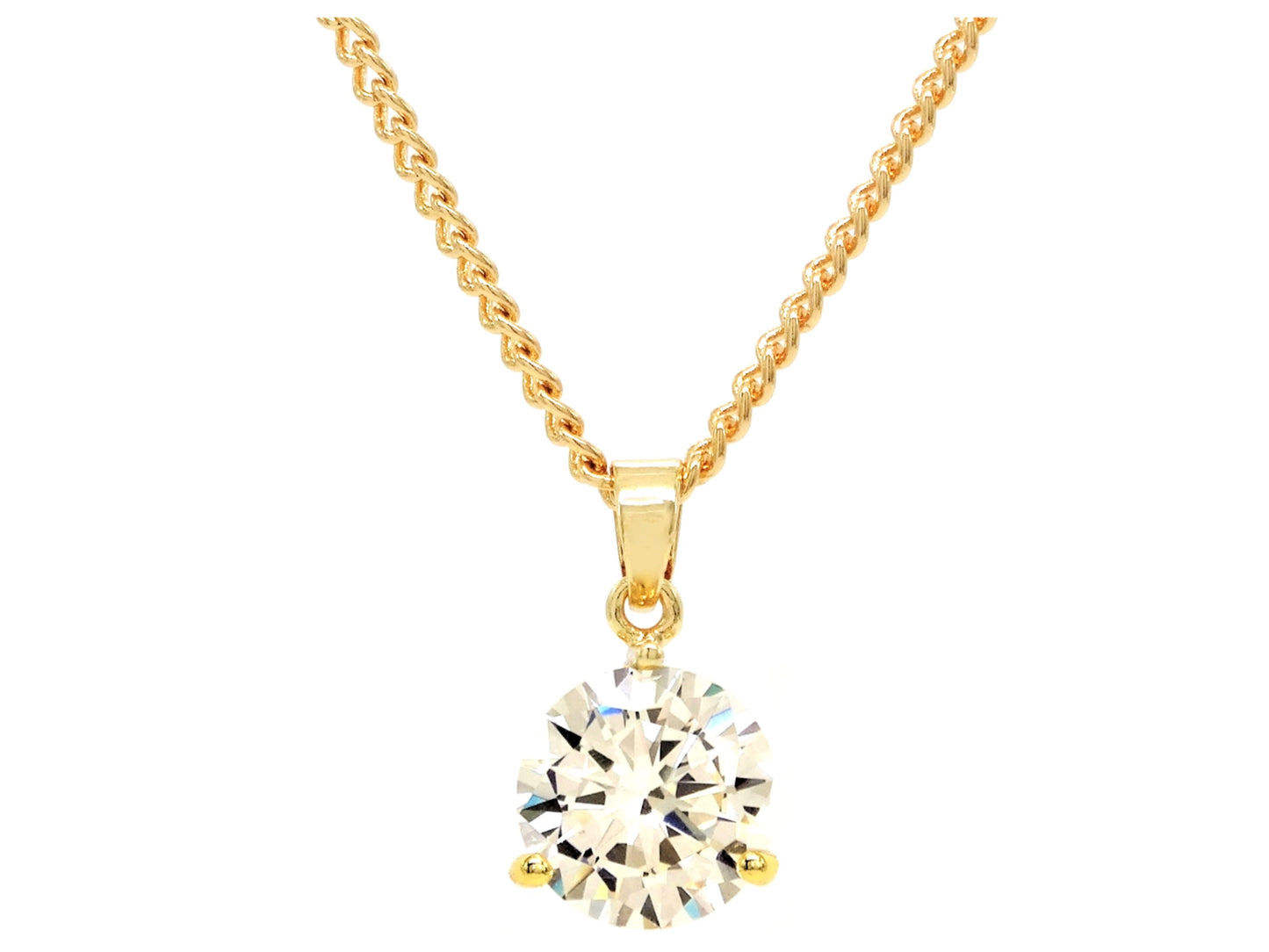 Clear gem gold drop necklace MAIN
