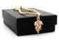Citrine leaf gold necklace GIFT BOX