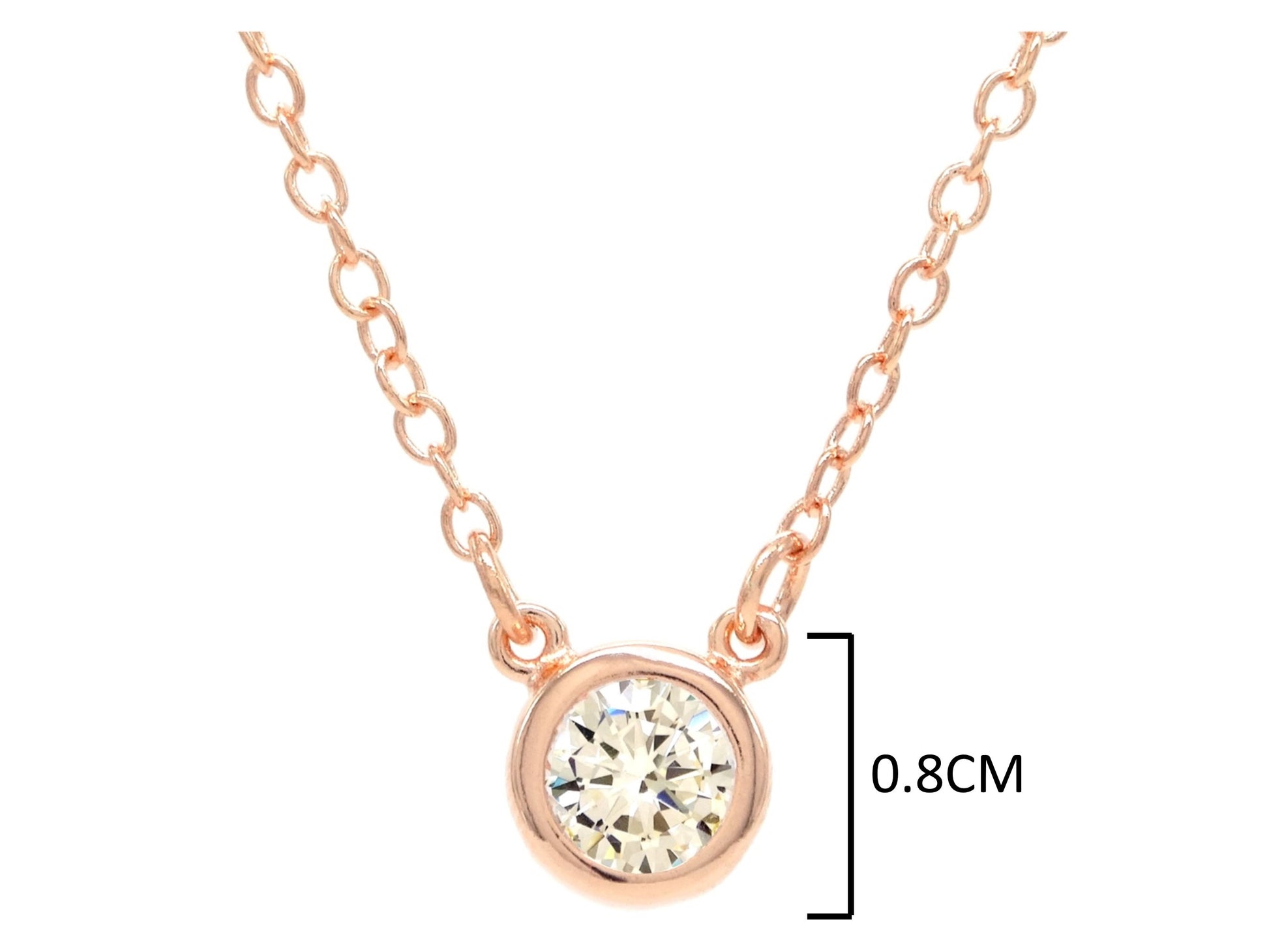 Rose gold white gem choker necklace MEASUREMENT