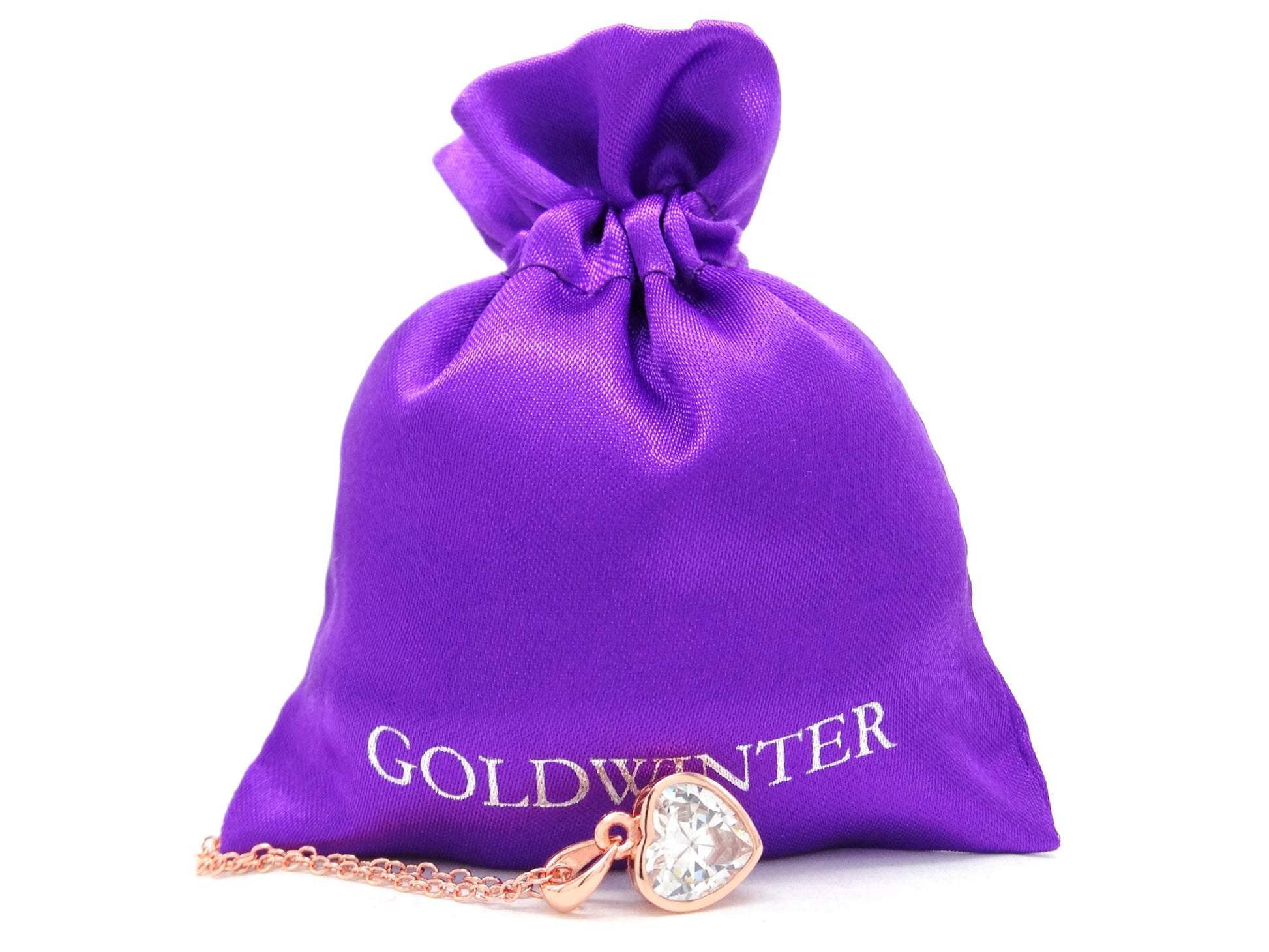 Rose gold heart gem necklace GIFT BAG