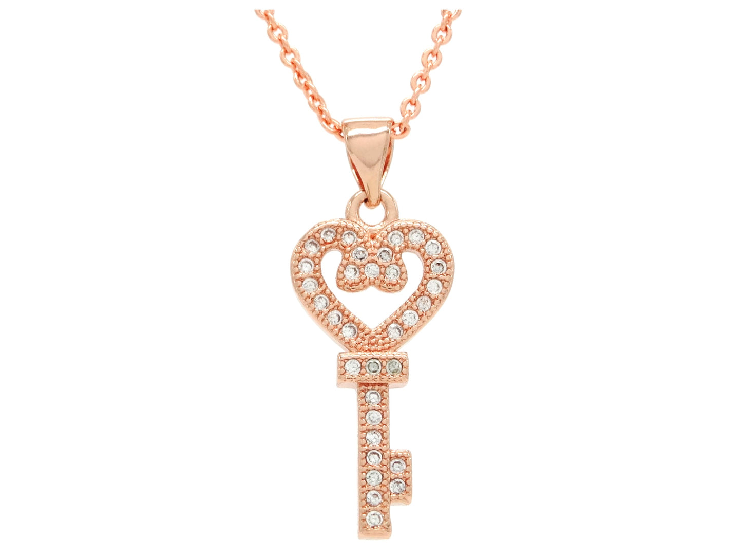 Rose gold key necklace MAIN