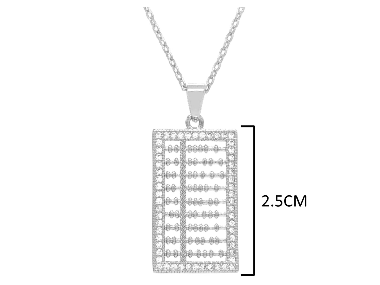 White gold abacus necklace MEASUREMENT