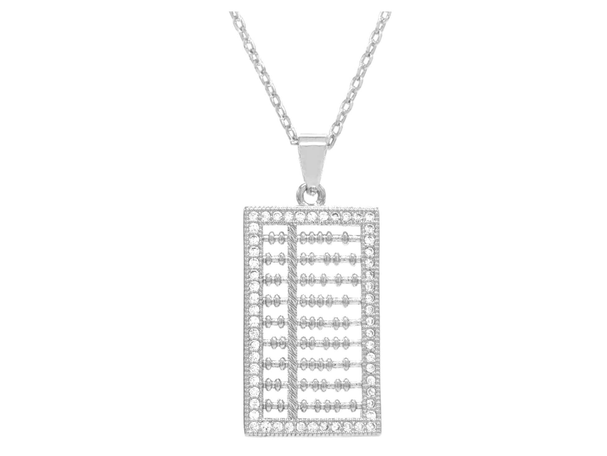 White gold abacus necklace MAIN