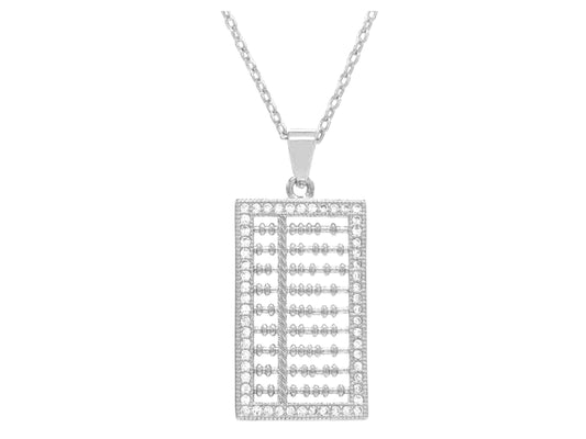 White gold abacus necklace MAIN