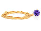 Purple gem gold necklace FRONT