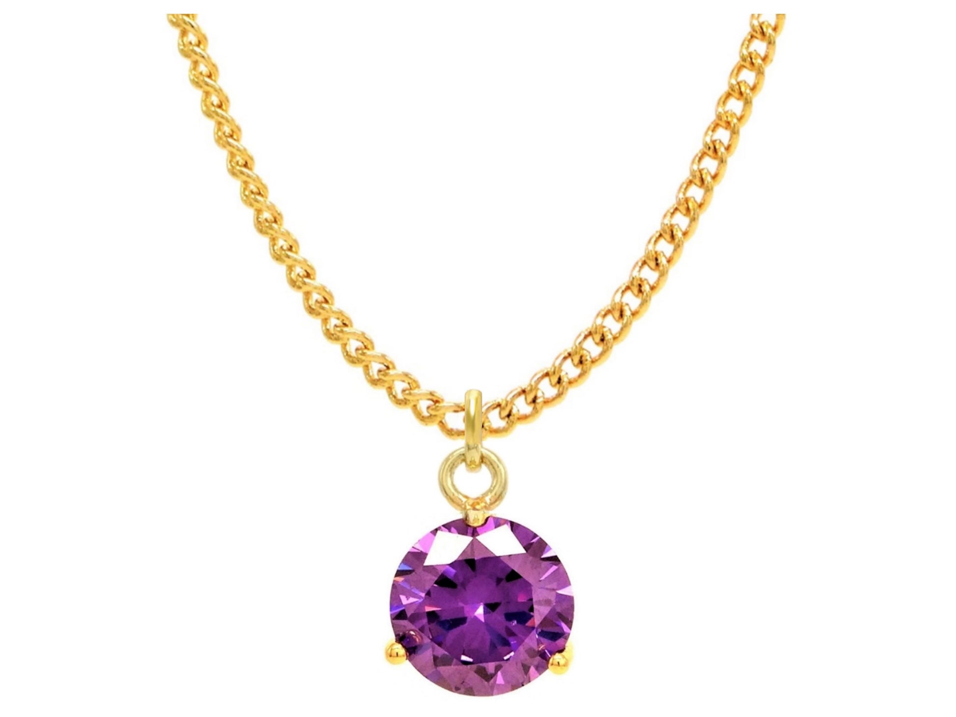 Purple gem gold necklace MAIN