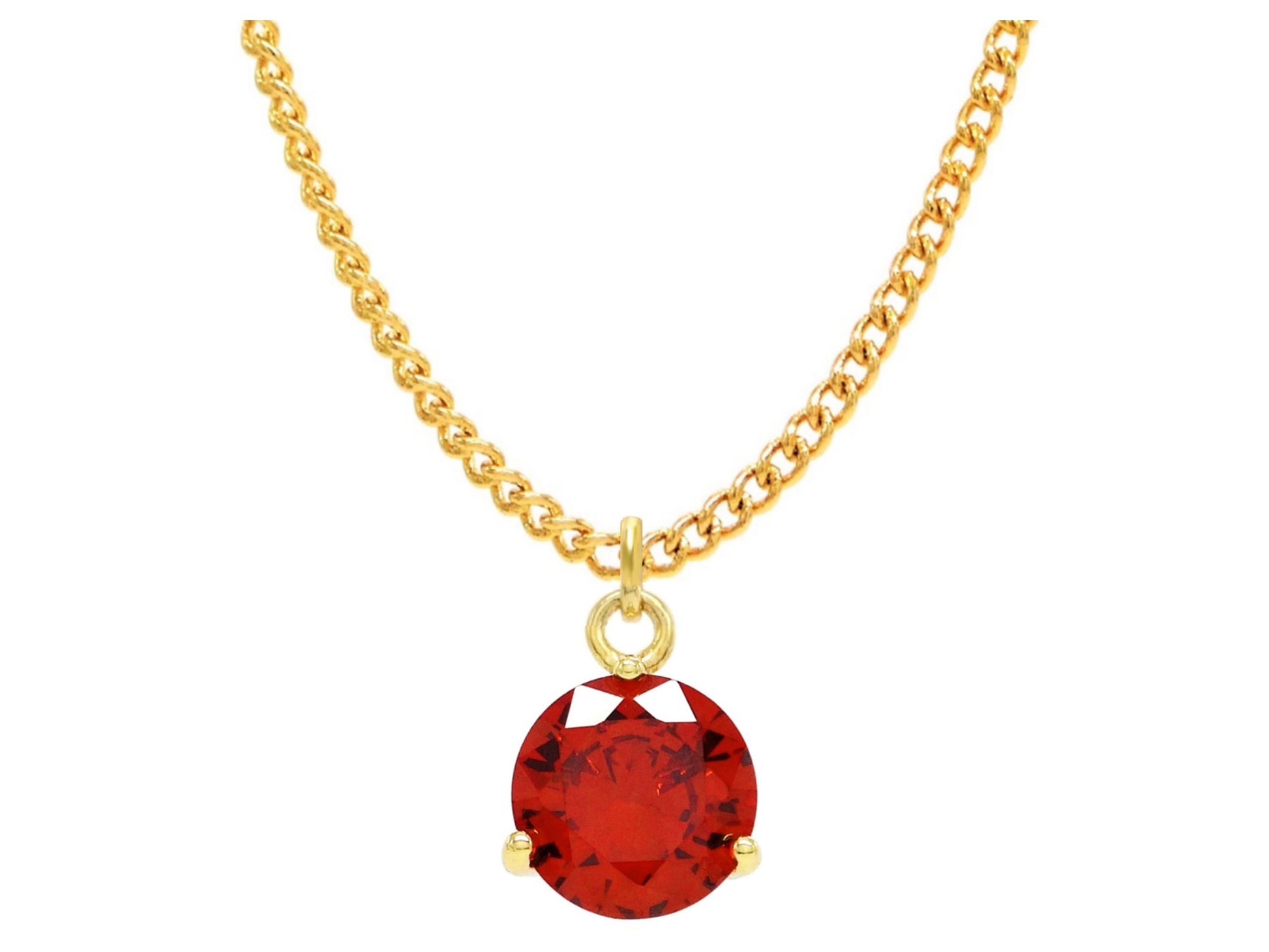 Red gemstone gold necklace MAIN