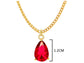Yellow gold red pear gem necklace and earrings MEASUREMENT