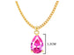 Yellow Gold Pink Pear Gem Necklace And Earrings GIFT BAG