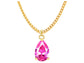 Pink raindrop yellow gold necklace MAIN