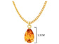 Yellow gold citrine pear gem necklace and earrings MEASUREMENT