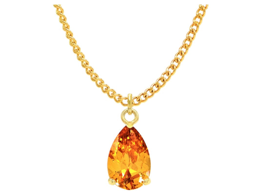 Citrine raindrop gold necklace MAIN