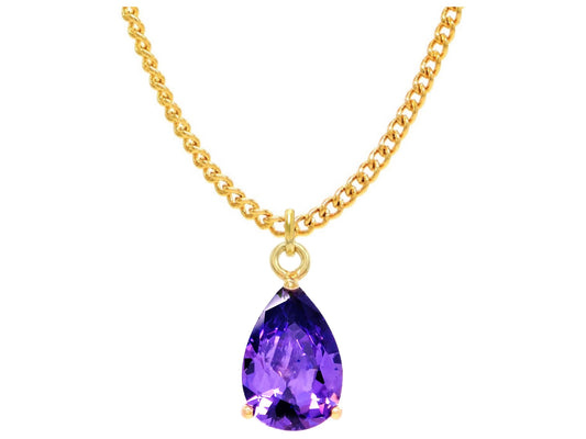 Purple raindrop gold necklace MAIN