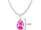White gold pink pear gem necklace and earrings MEASUREMENT