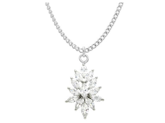 Sterling silver chandelier marquise necklace MAIN