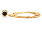 Black gem gold necklace BACK