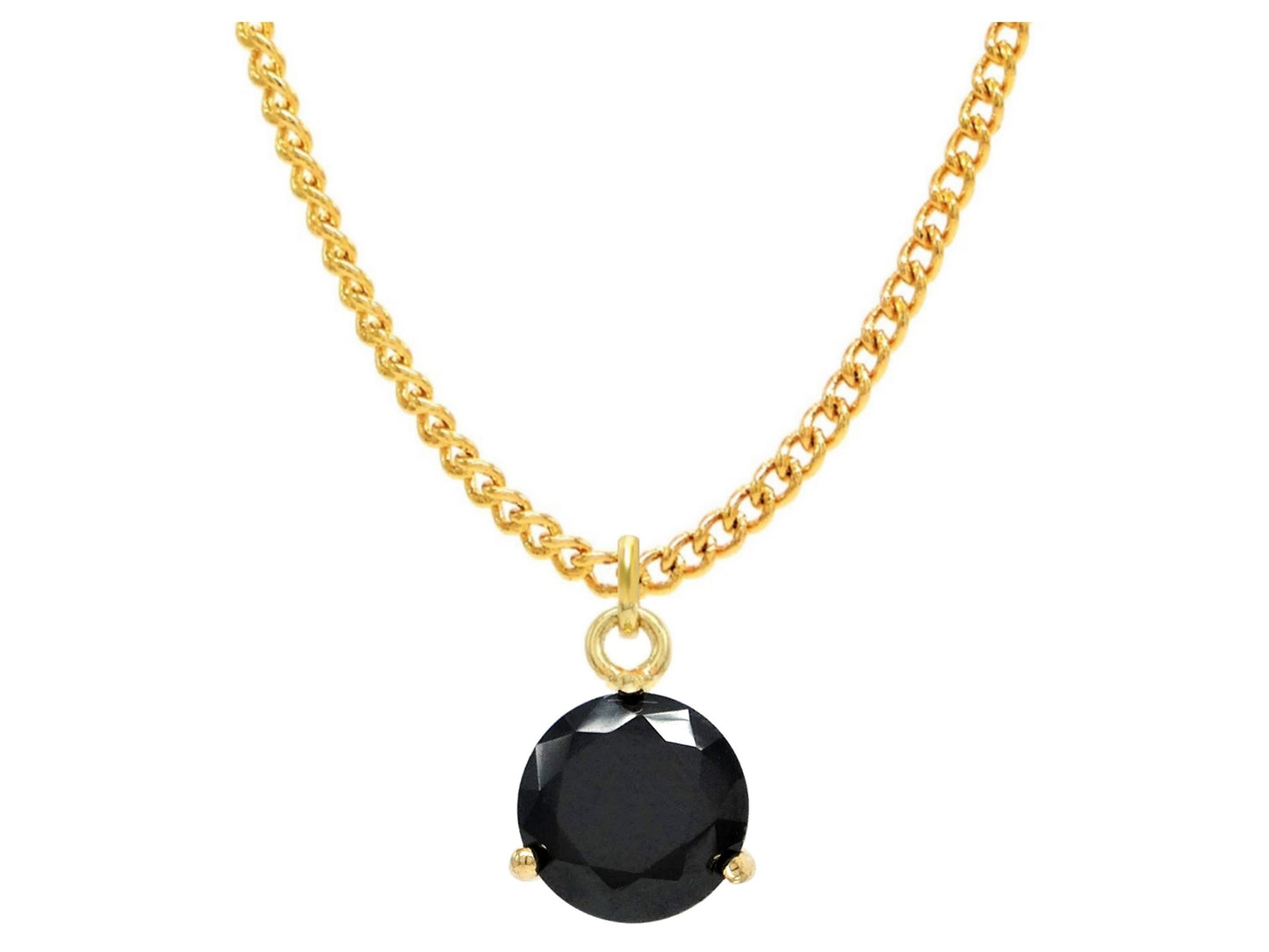 Black gem gold necklace MAIN