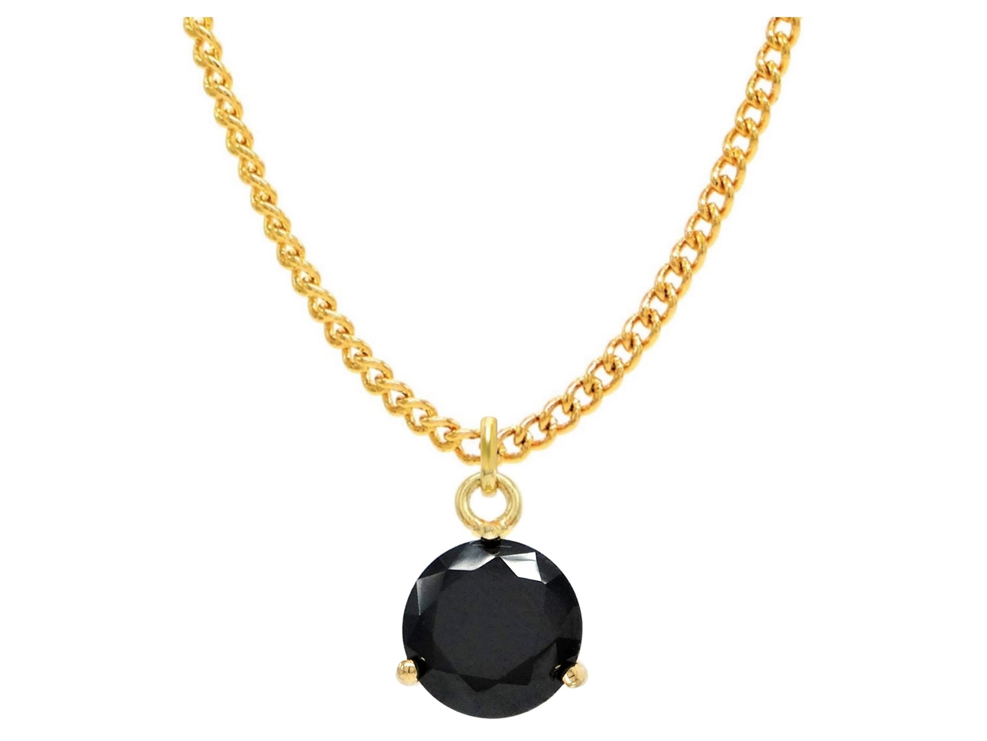 Black gem gold necklace MAIN
