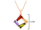 Rose gold tapered baguette gems necklace MEASUREMENT