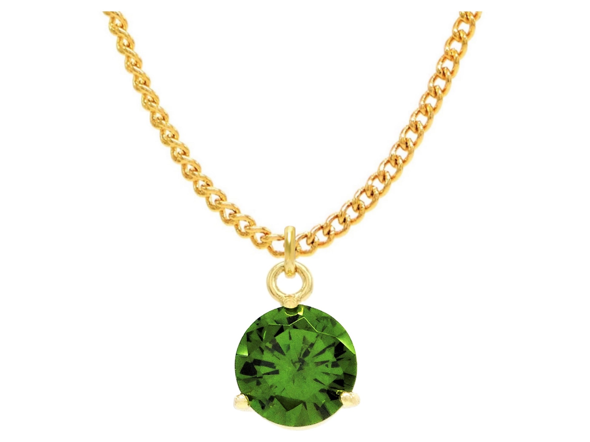 Green gem gold necklace MAIN