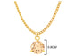 Yellow gold champagne round gem necklace and earrings MEASUREMENT