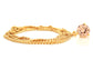 Yellow gold champagne round gem necklace and earrings FRONT