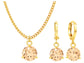 Yellow gold champagne round gem necklace and earrings MAIN